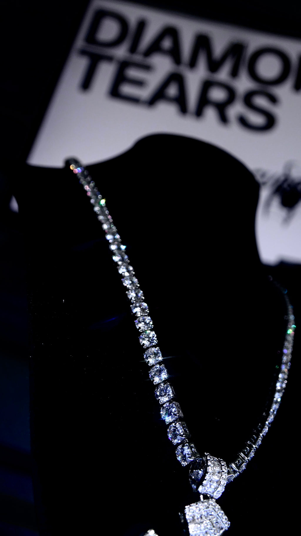 Moissanite Cross Tennis Chain Necklace