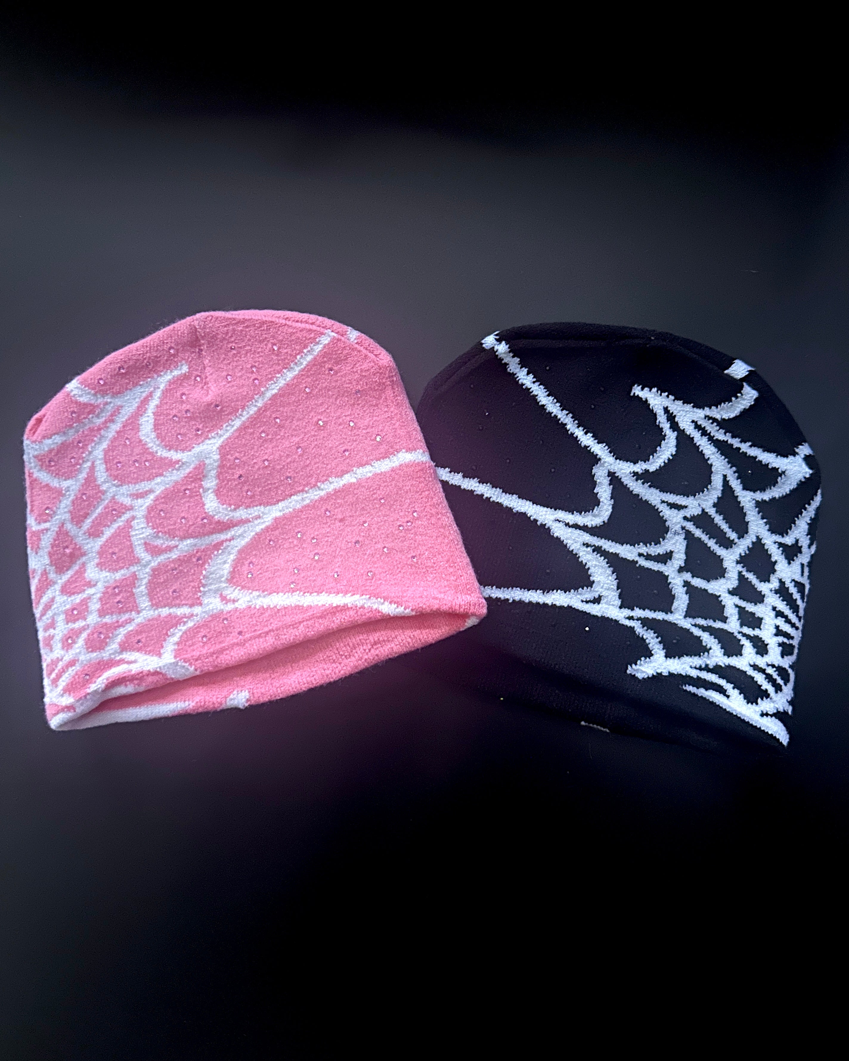 Rhinestone Web Beanie