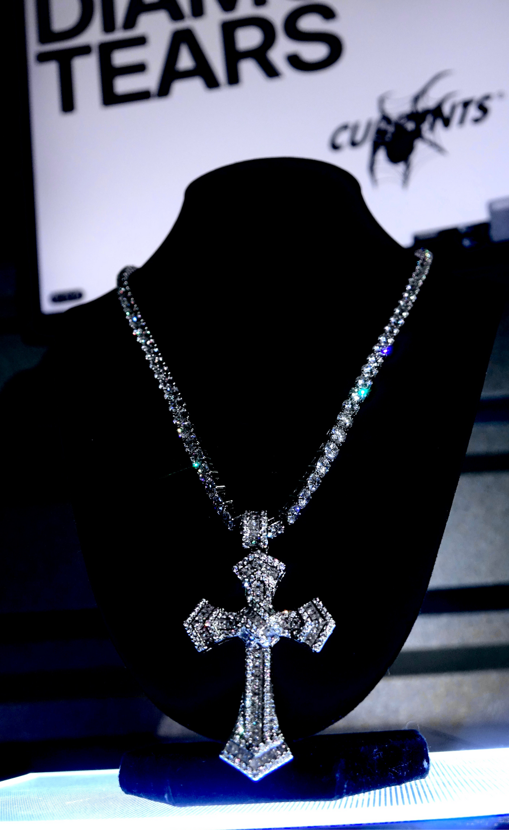 Moissanite Cross Tennis Chain Necklace