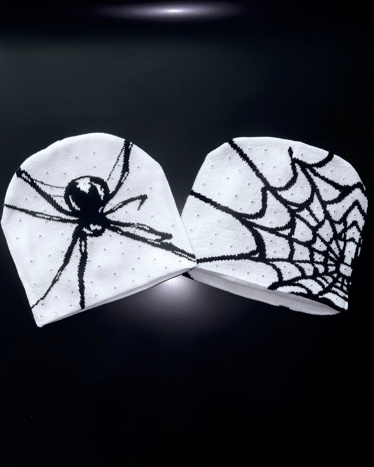 Rhinestone Spider x Web Beanie