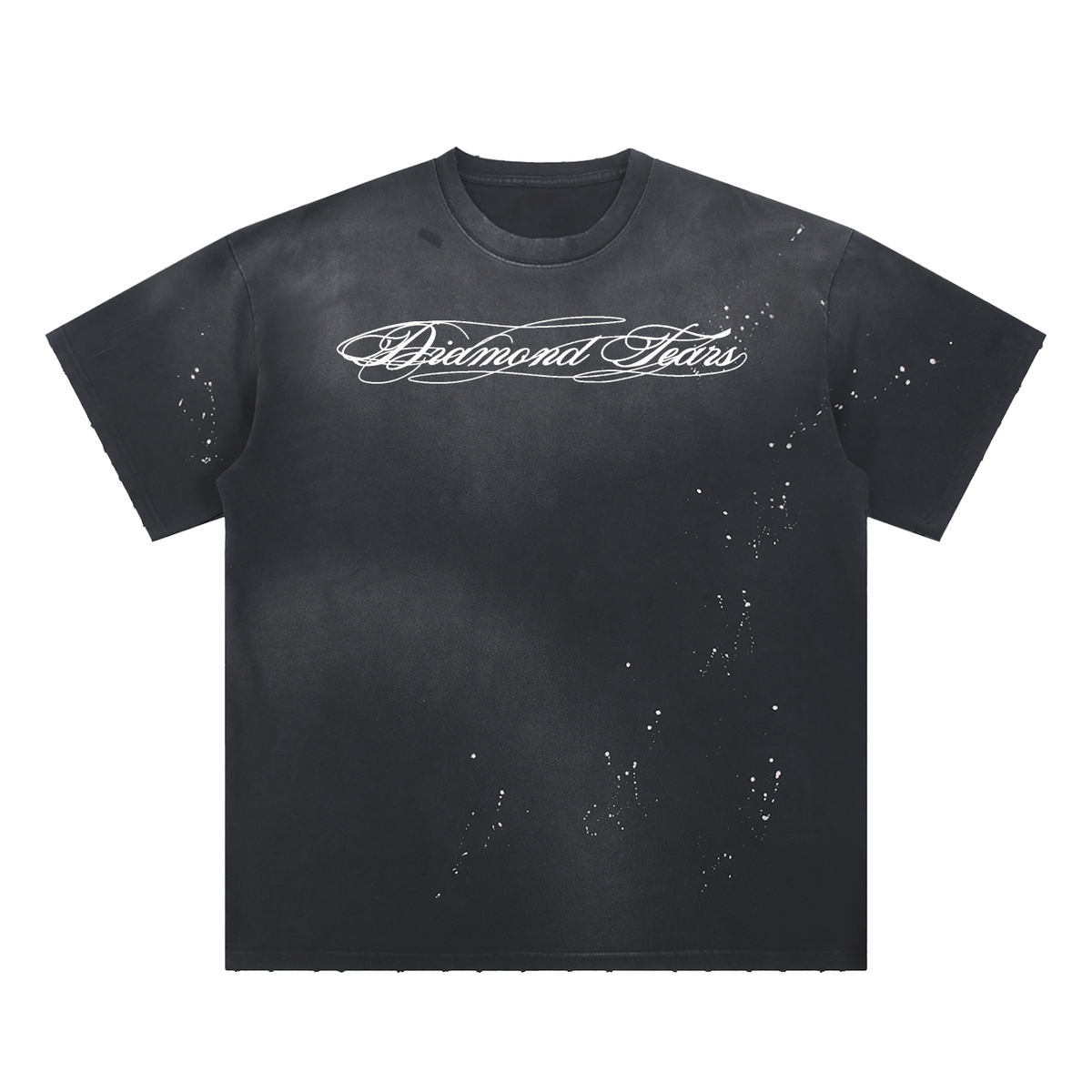 Hand-Frayed Sunfade Paint Splatter T-Shirt