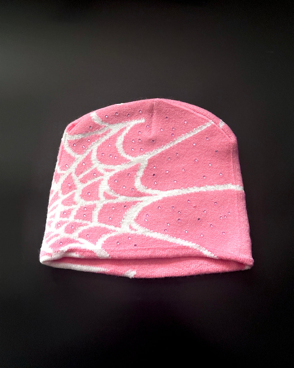 Rhinestone Web Beanie