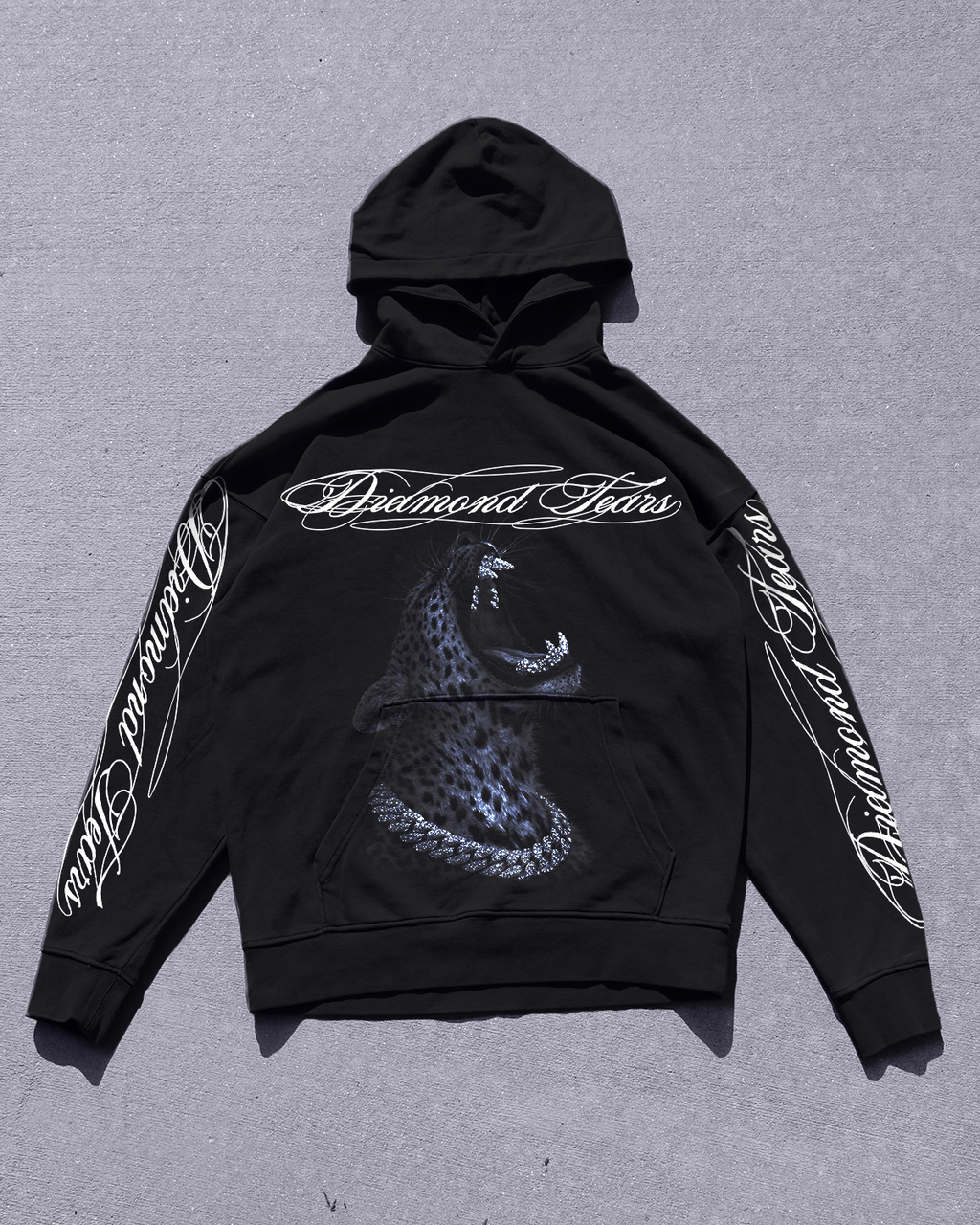 (NEW) Diamond Tears Snow Leopard Hoodie