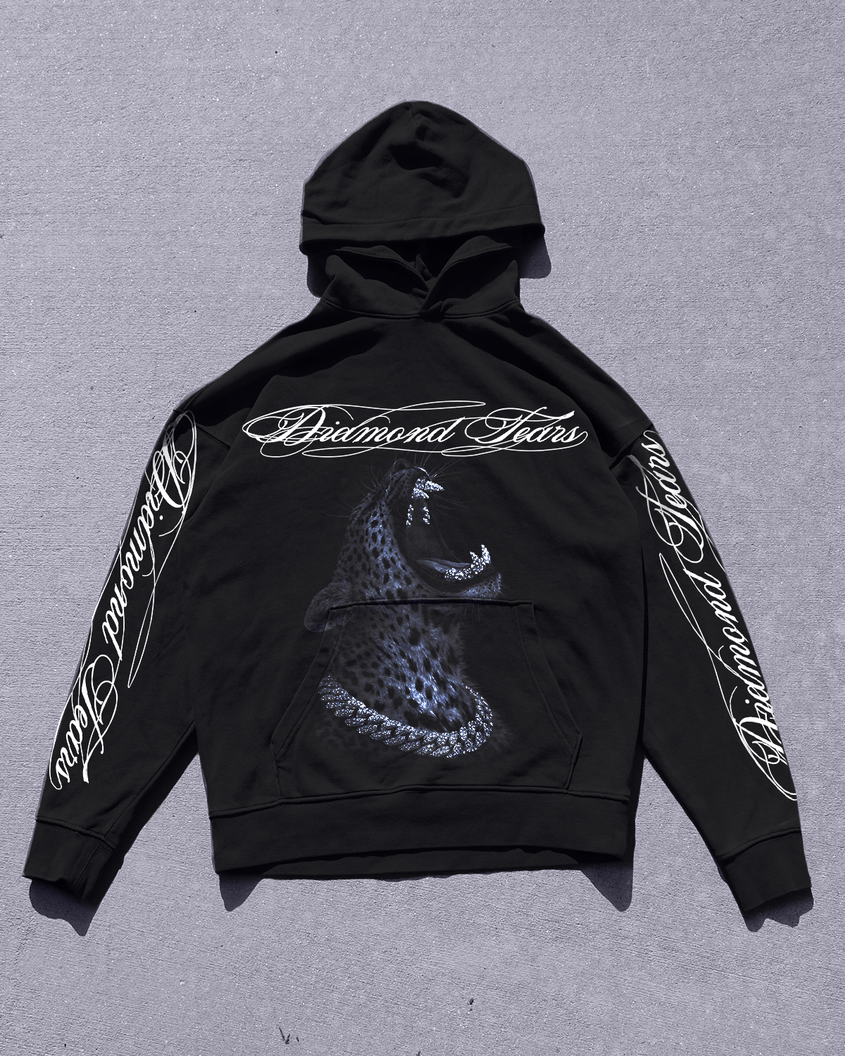 (NEW) Diamond Tears Snow Leopard Hoodie