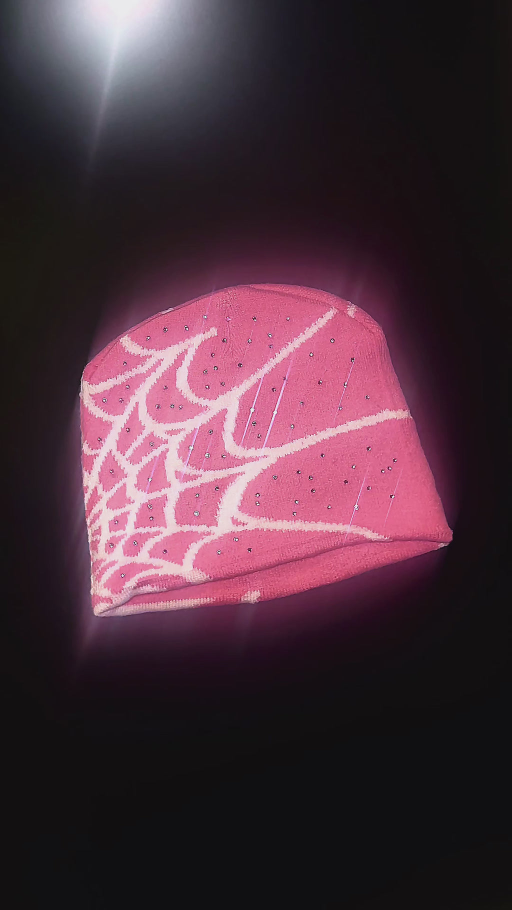 Rhinestone Web Beanie